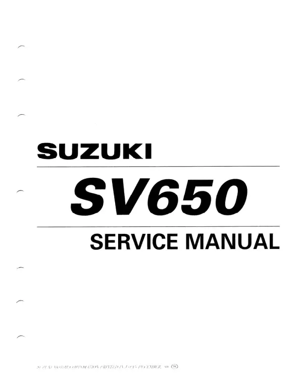 Manual De Serviços – Suzuki – SV 650 – SV 650 S – 1999 – 2002
