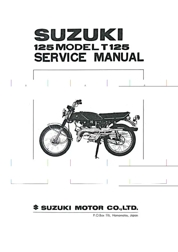 Manual De Serviços – Suzuki – T 125 Stinger – 1969 – 1971