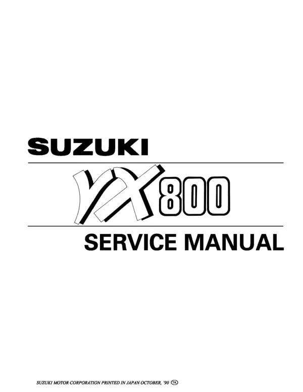 Manual De Serviços – Suzuki – VX 800 – 1990 – 1996
