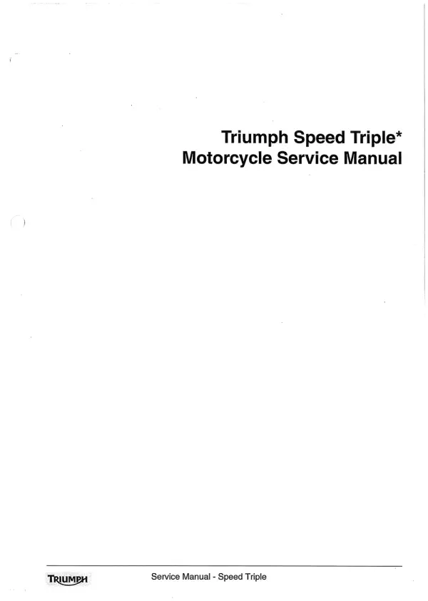 Manual De Serviços – Triumph – Speed Triple 1050 – 2005