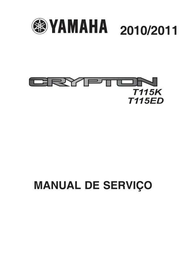 Manual De Serviços – Yamaha – CRYPTON T115 ED – K – 2010 – 2012