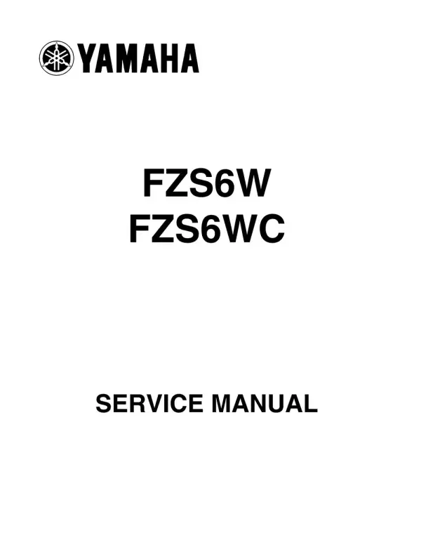 Manual De Serviços – Yamaha – FZS 6 – W – WC – 2007