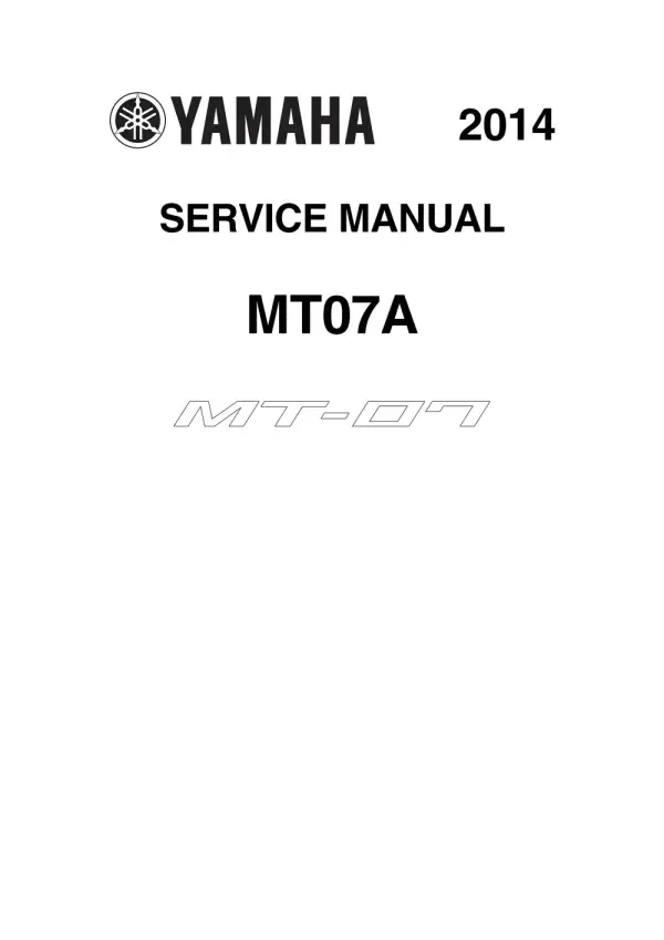 Manual De Serviços – Yamaha – MT-07 ABS – 2014