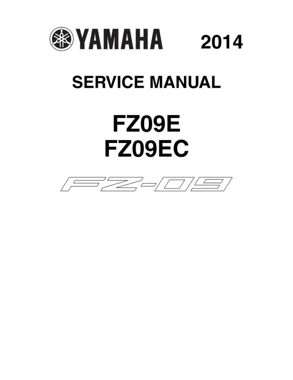 Manual De Serviços – Yamaha – MT-09 – FZ 09 – 2014