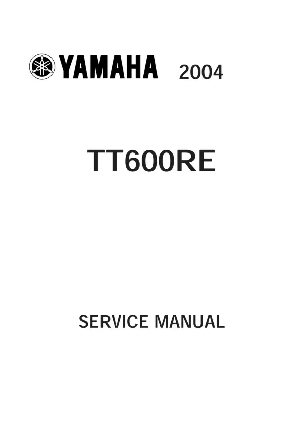 Manual De Serviços – Yamaha – TT 600 RE – 2004