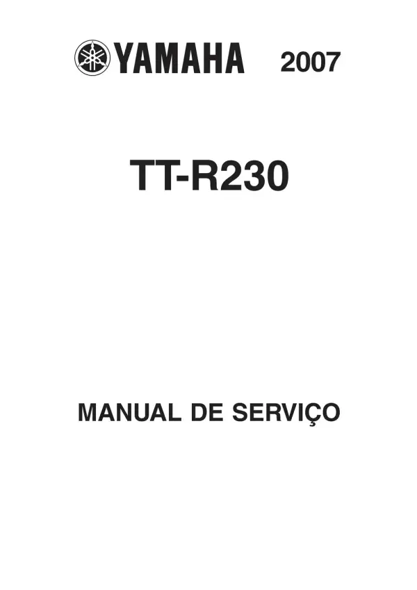 Manual De Serviços – Yamaha – TT-R 230 – 2005 – 2024