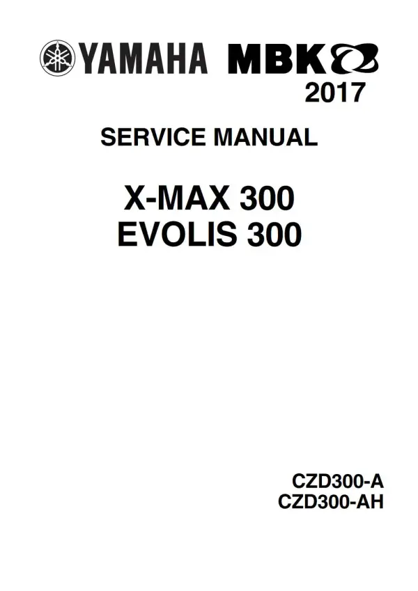 Manual De Serviços – Yamaha – X-MAX 300 – 2017
