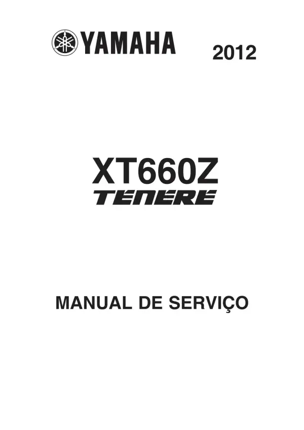 Manual De Serviços – Yamaha – XT 660 Z – Ténéré – 2008 – 2016