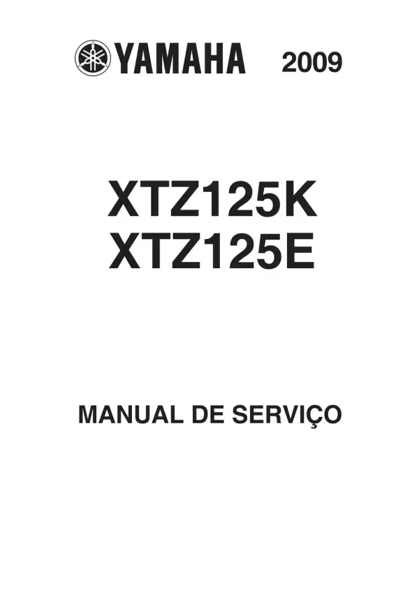 Manual De Serviços – Yamaha – XTZ 125 K – XTZ 125 E – 2009 – 2011