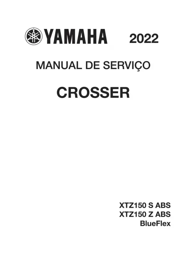 Manual De Serviços – Yamaha – XTZ 150 S – Z Crosser Blueflex ABS – 2022 – 2024