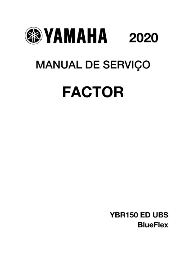 Manual De Serviços – Yamaha – YBR 150 Factor ED UBS BlueFlex – 2020 – 2022