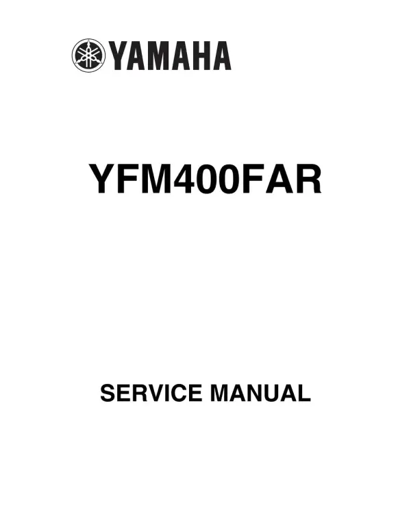 Manual De Serviços – Yamaha – YFM 400 FAR – YFM 350 FAS – 2002– 2003