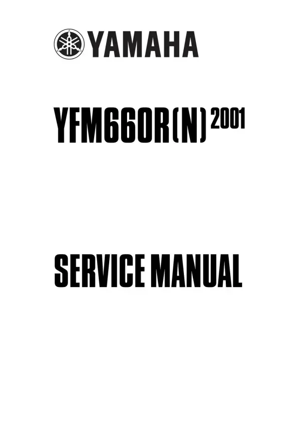 Manual De Serviços – Yamaha – YFM 660 R – Raptor – 2001