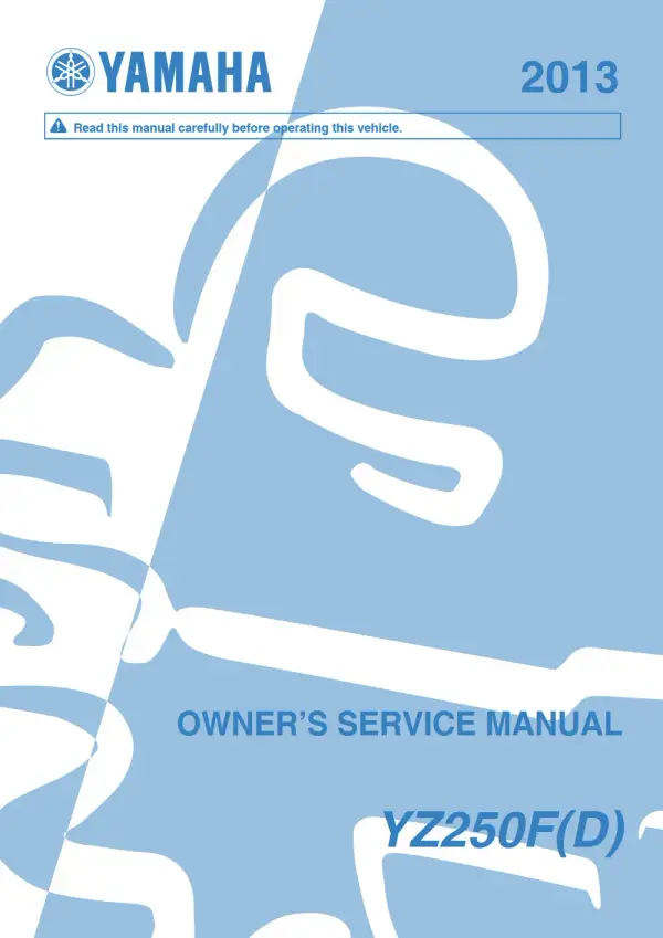 Manual De Serviços – Yamaha – YZ 250 – YZ 250 F – 2013