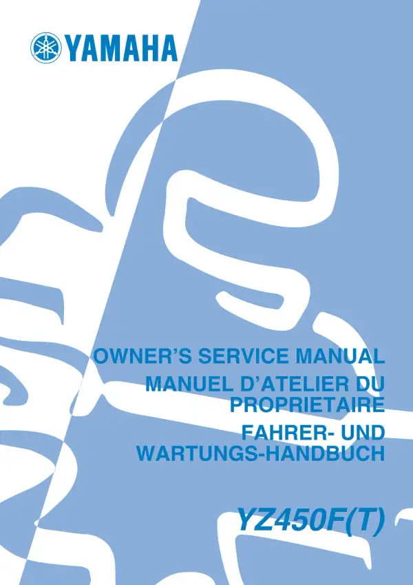 Manual De Serviços – Yamaha – YZ 450 F – 2004 – 2005