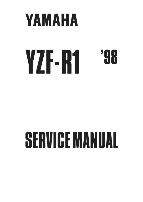 Manual De Serviços – Yamaha – YZF R1 – 1998 – 2000