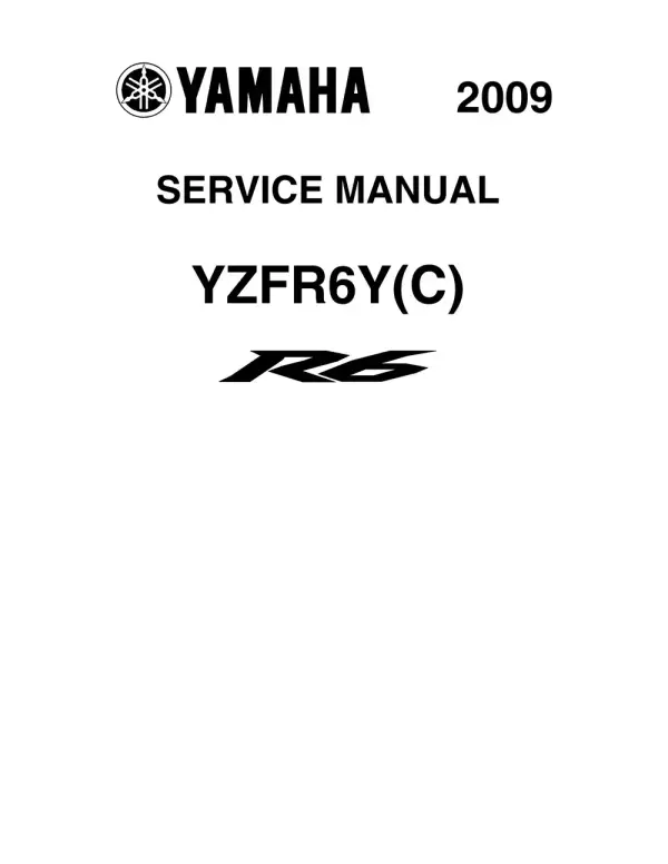 Manual De Serviços – Yamaha – YZF R6 – 2009